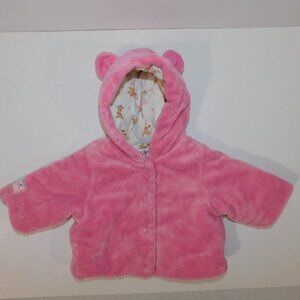 Disney Store Winnie the Pooh Baby Girl 3-6 Months Pink Bear Fleece Jacket 3M 6M